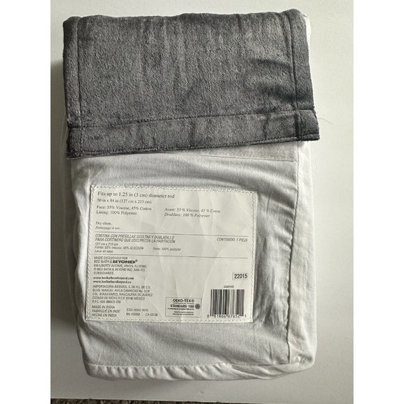 Studio 3B Velvet Rod Pocket Room Darkening Curtain Panels Graphite 50”W X 84”L - Picture 5 of 6